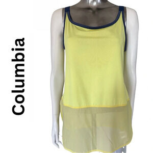 🛍️ 3/$40 Columbia Women’s Sandy Trail Tank Yellow Blue Bottom Detail Small